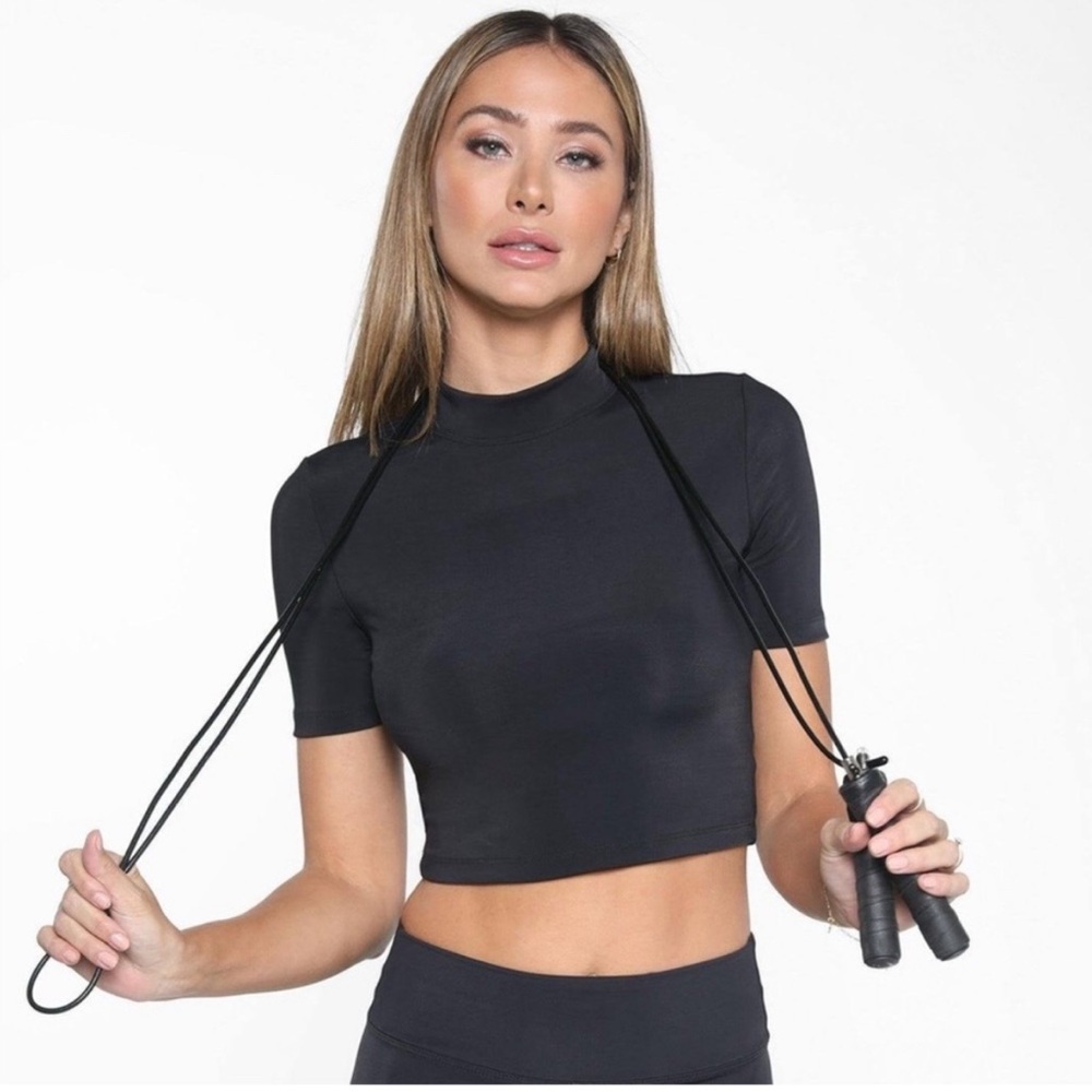 Koral Black Fitted Crop Top